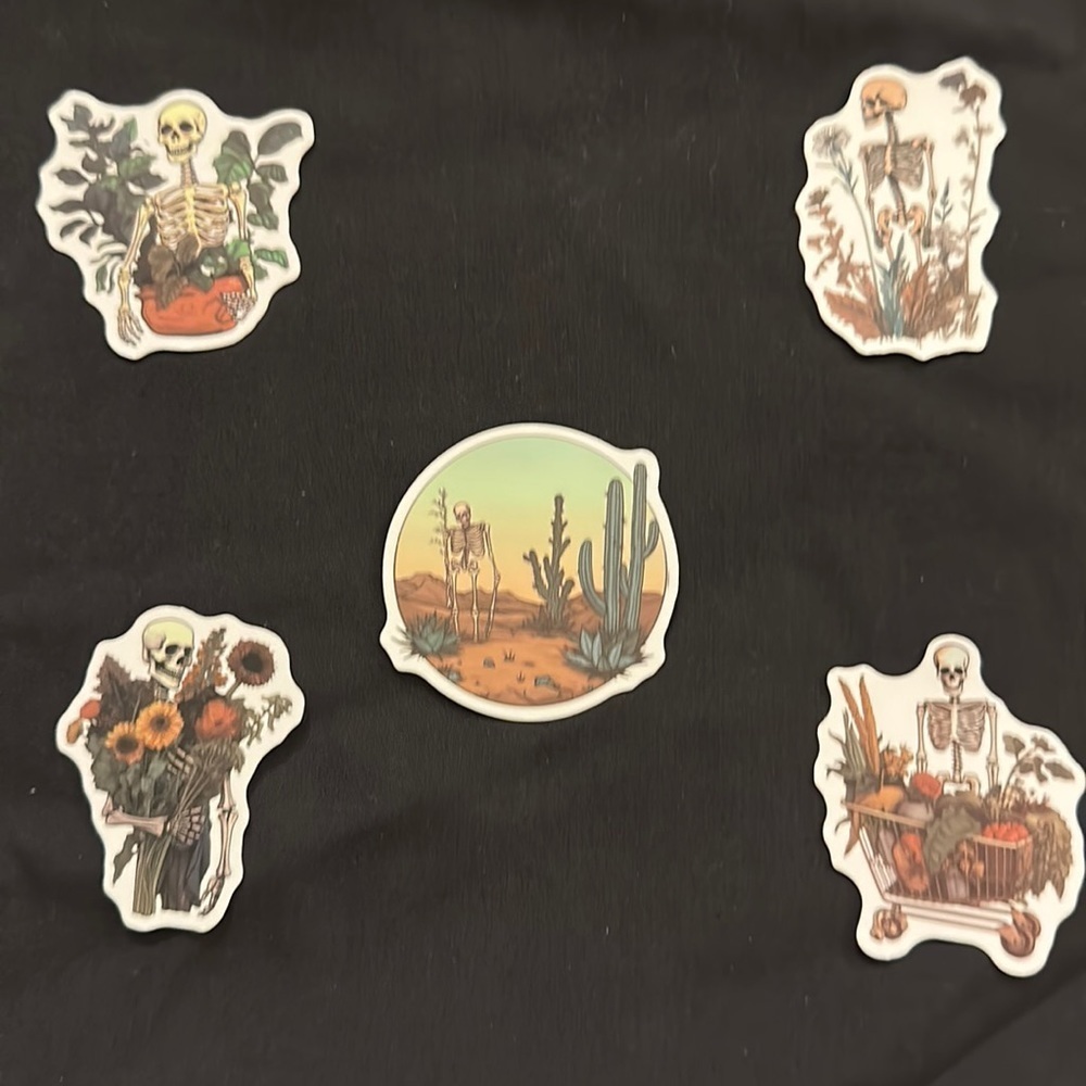 Floral skull stickers/decals.